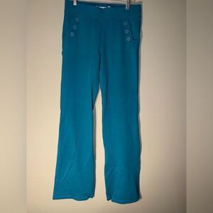 Betabrand blue Midrise bootcut pull on dress pants medium long